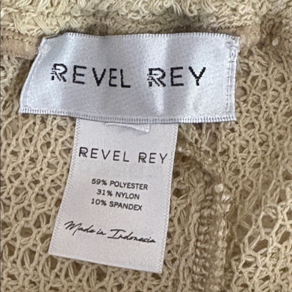 Revel Rey Naomi Crochet Swim Cover Pants in Beige - Medium (Measured) - Picture 6 of 7
